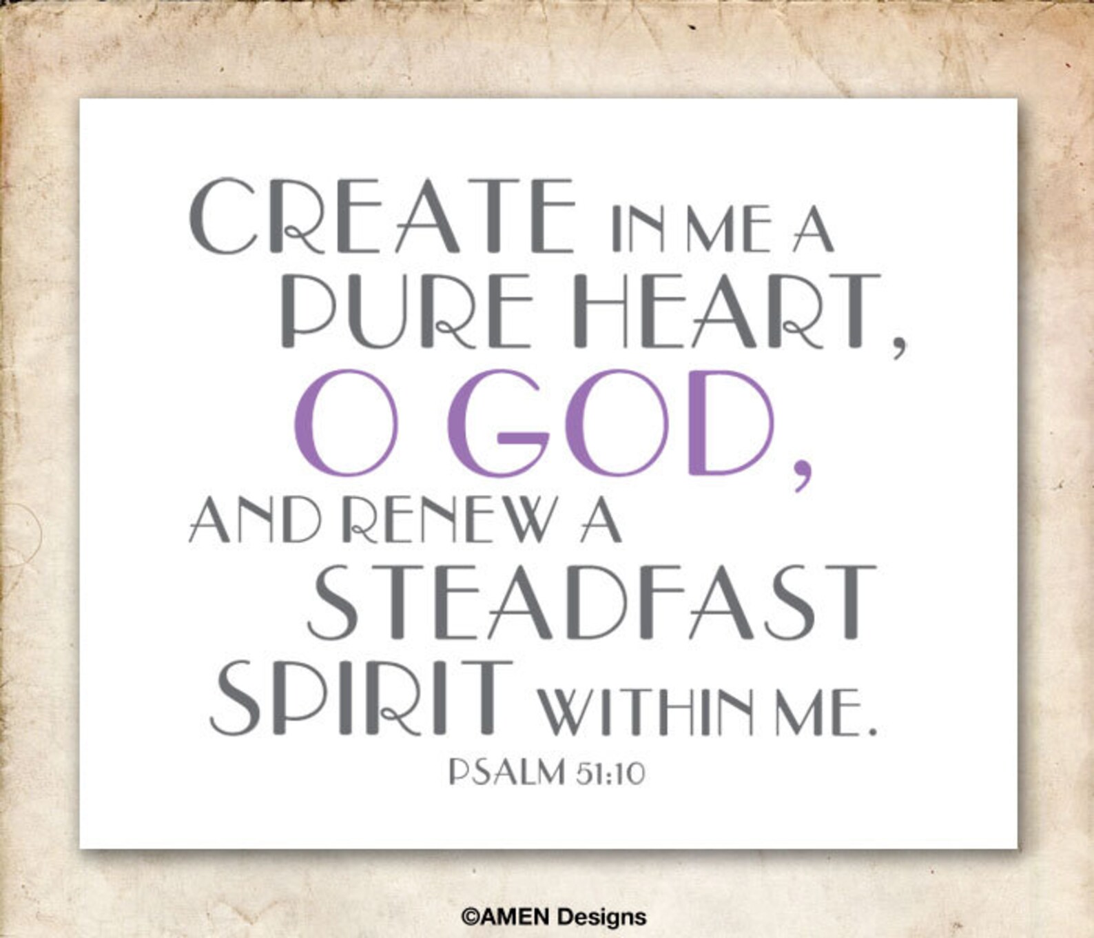 Renew Psalm 51 10 8x10in DIY Printable Christian Poster Etsy
