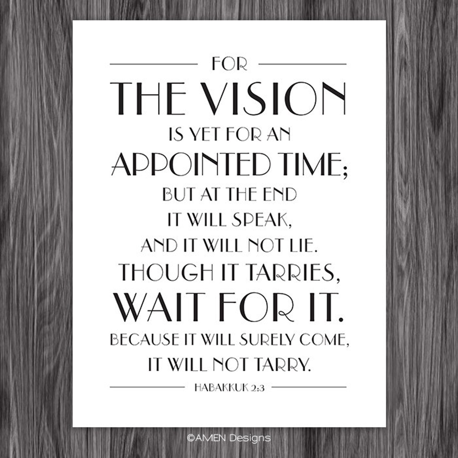 Habakkuk 2 3 The Vision 8x10 DIY Printable Christian Poster PDF Habakkuk 2 3 the vision 8x10 diy printable christian poster pdf