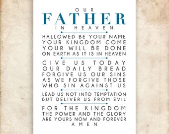 The Lord's Prayer. NIV. DIY. PDF. A3 for 11x14. Printable Scripture Poster. Bible Verse.