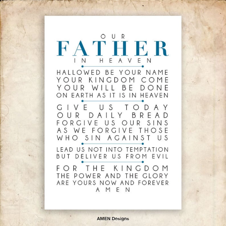 The Lord's Prayer. NIV. DIY. PDF. A3 for 11x14. Printable Scripture Poster. Bible Verse. image 1