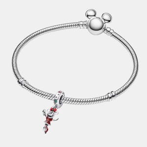 Disney Minnie Mouse Ice Skating Charm for bracelet or necklace, Handmade Silver, Necklace Pendant, Gift for her under 20, Christmas image 3