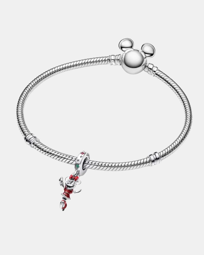 Disney Minnie Mouse Ice Skating Charm for bracelet or necklace, Handmade Silver, Necklace Pendant, Gift for her under 20, Christmas image 3
