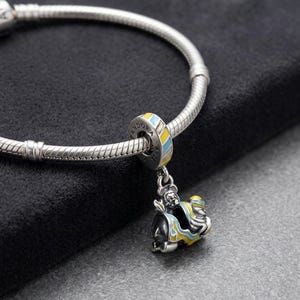 Mickey Mouse on Dumbo the Flying Elephant, Charm for bracelet or necklace, Handmade Silver, Necklace Pendant, Gift for her, Christmas image 2