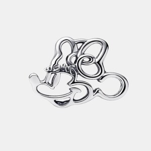 May include: A silver-toned charm featuring a stylized Mickey Mouse head and the number 30. The charm has a smooth, polished finish and a whimsical design. The number 30 is integrated into the Mickey Mouse head shape.