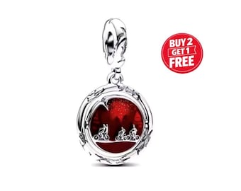 Demogorgon Upside Down Dangle Charm for bracelet or necklace, Handmade Silver, Necklace Pendant, Gift for her under 20, Christmas