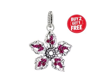 Monster Flower Demogorgon Charm for bracelet or necklace, Handmade Silver, Necklace Pendant, Gift for her under 20, Christmas