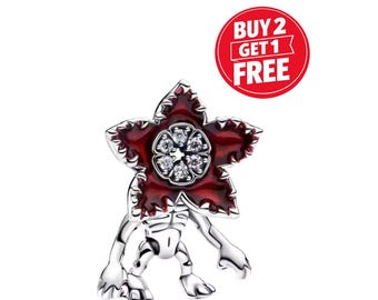 Demogorgon Charm for bracelet or necklace, Handmade Silver, travel charm, Necklace Pendant, Gift for her under 20, Christmas