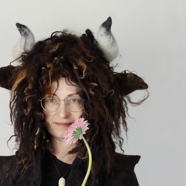 Buffalo Horn Hat Etsy