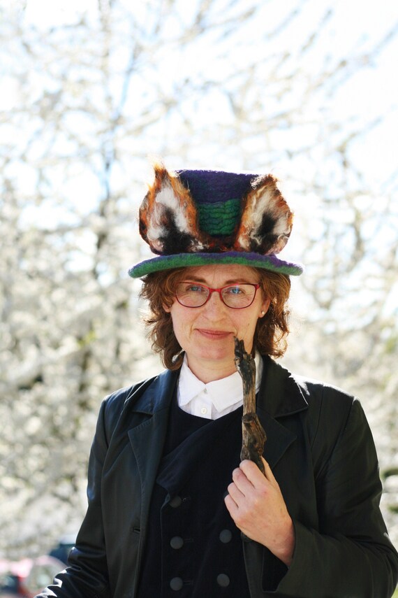 Mr. Fox Hat. Steampunk Felted - Etsy 