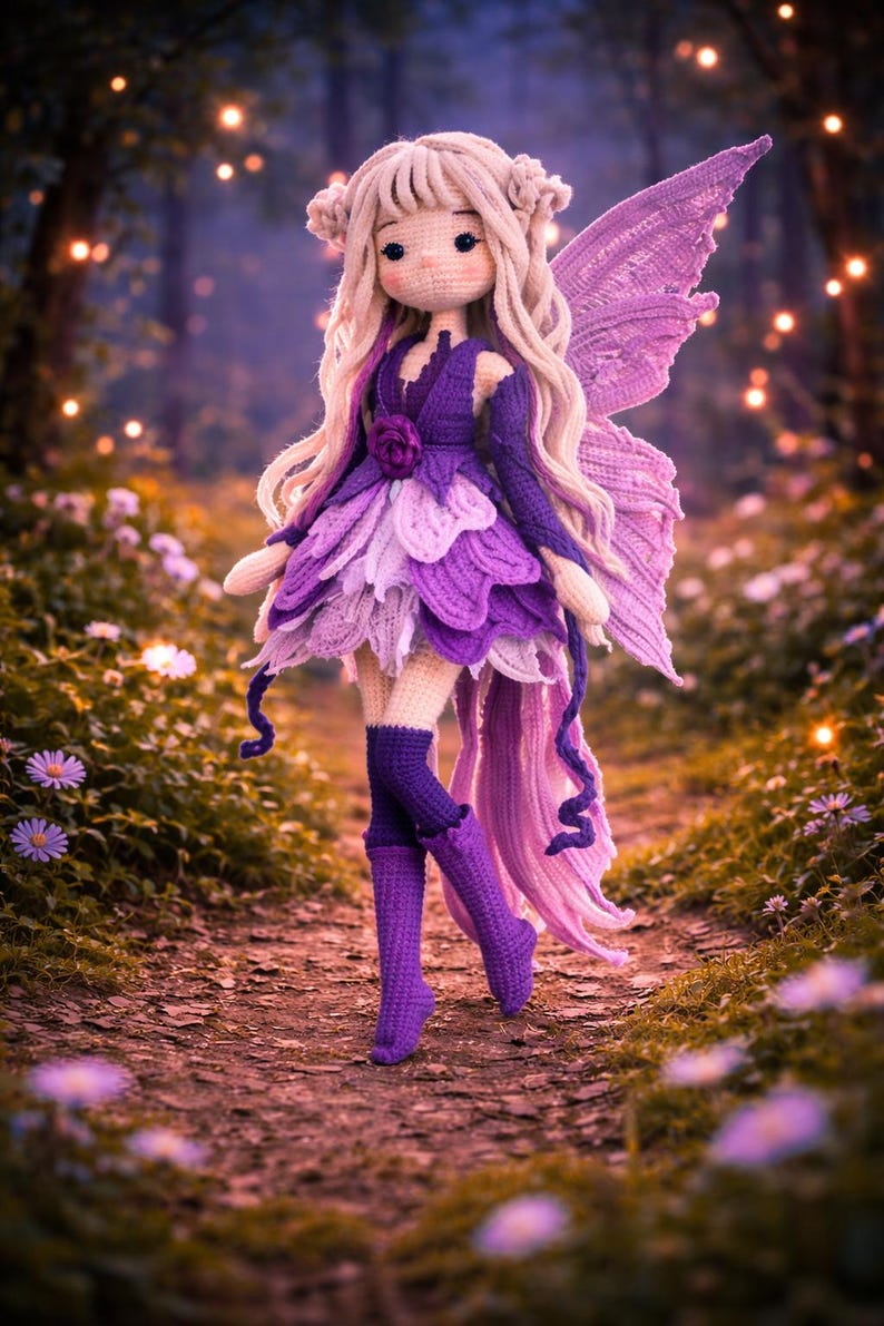 Flower Fairy Crochet Doll PDF Pattern – Floria Amigurumi Doll, Language (ENGLISH) image 2