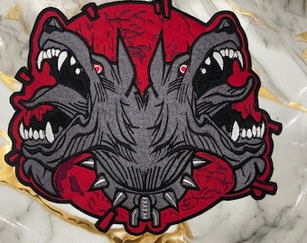 Arcane tweekoppige windhondpatch – League of Legends geborduurde achterpatch