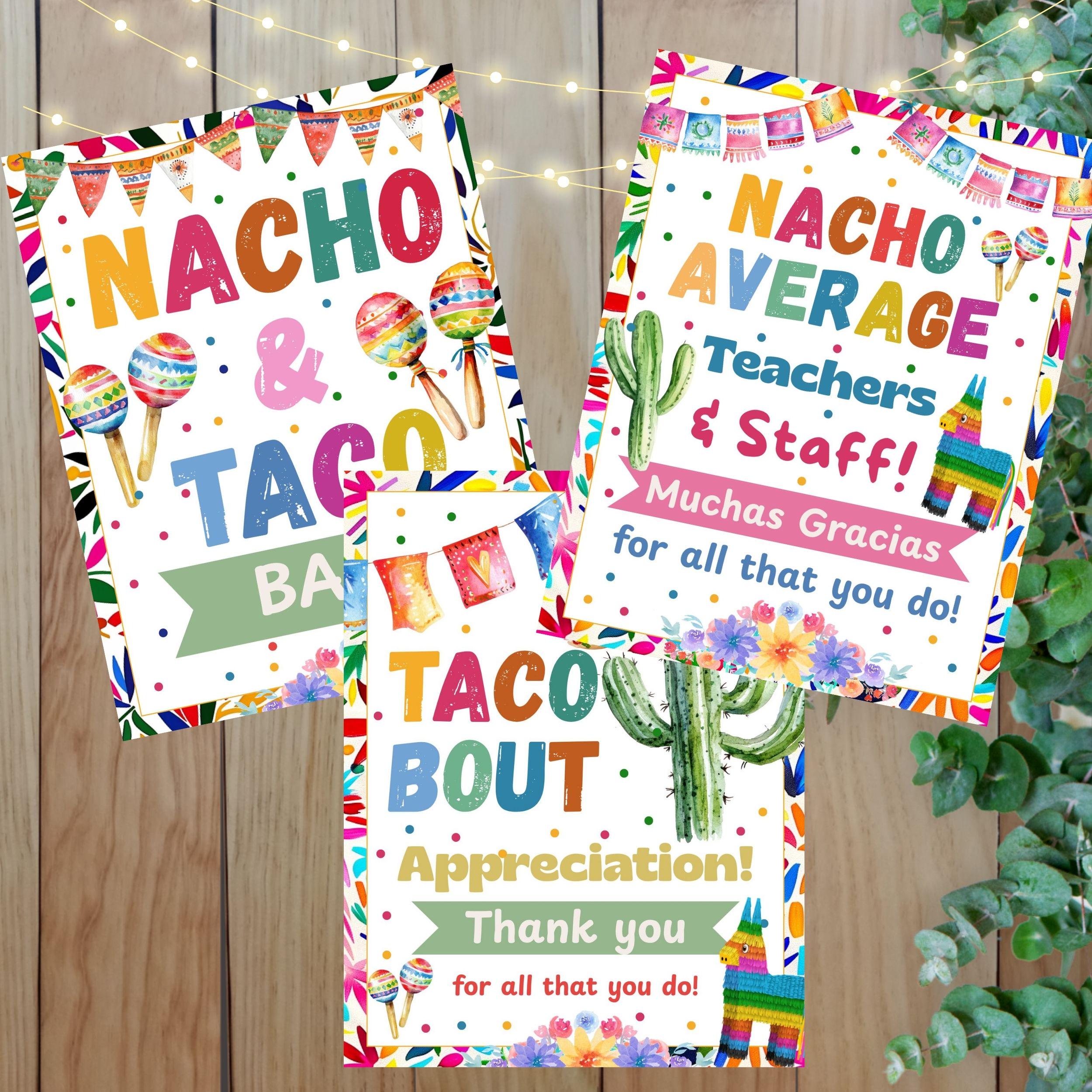 Editable CANVA Nacho Average Teacher Appreciation Week Bundle Editable ...