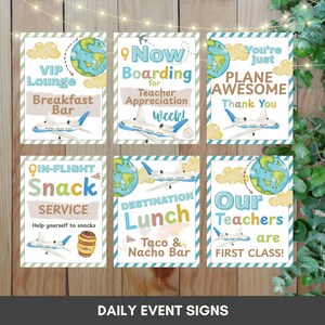Travel Theme Teacher Appreciation Week Bundle, Editable Canva Templates, School PTO Printable Set, Travel Teacher Appreciation Week image 3