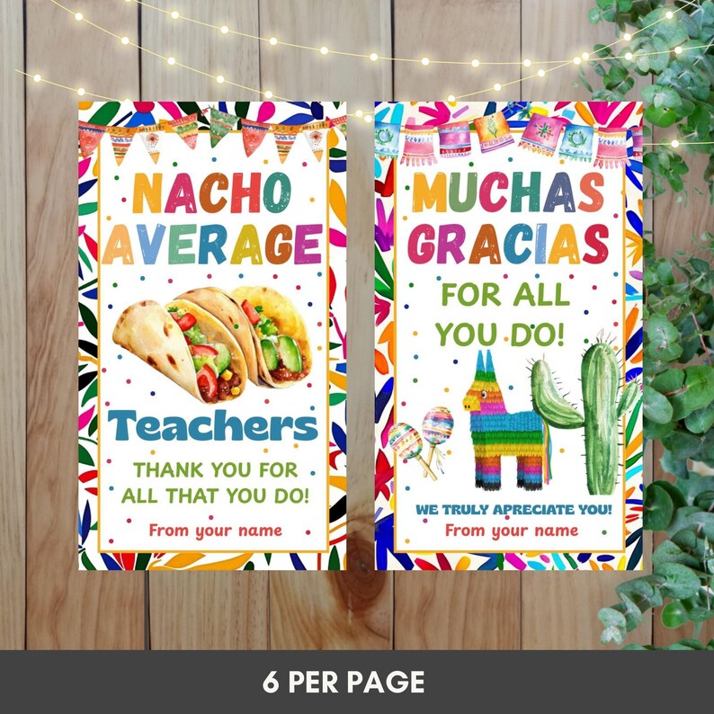 Editable CANVA Nacho Average Teacher Appreciation Week Bundle Editable ...