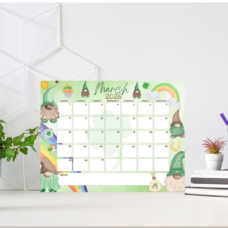 March 2026 Calendar | Editable PDF Printable | Aesthetic Monthly ...