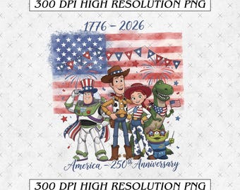 Retro Toy America 250th Anniversary PNG, 1776-2026 Patriotic Toys USA, 4th of July Sublimation Design, Digital Instant Download