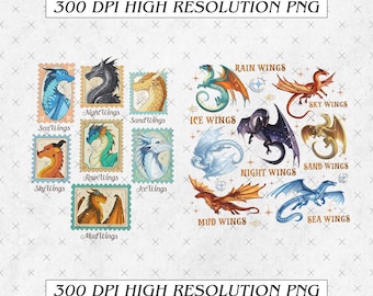 Wings of Fire Dragon PNG, Bookish Art, Fantasy Creature Art (Digital Download)