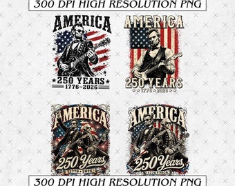 250 Years America PNG, Founding Fathers Rock Band Sublimation, George Washington Lincoln Guitar Shirt Design, Patriotic 4th July PNG
