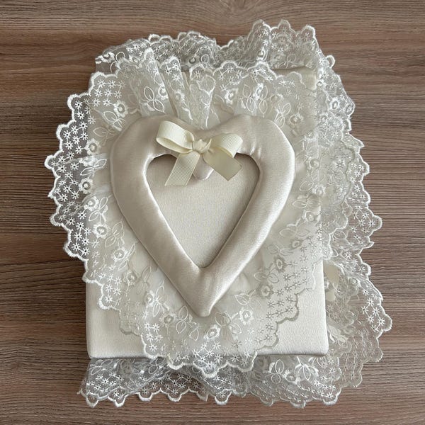 Customizable, Handmade Vintage Inspired Photo Album | Wedding Album with Lace