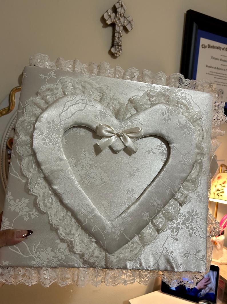 Customizable, Handmade Vintage Inspired Photo Album | Wedding Album with Lace bild 2