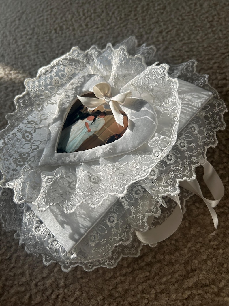 Customizable, Handmade Vintage Inspired Photo Album | Wedding Album with Lace bild 4