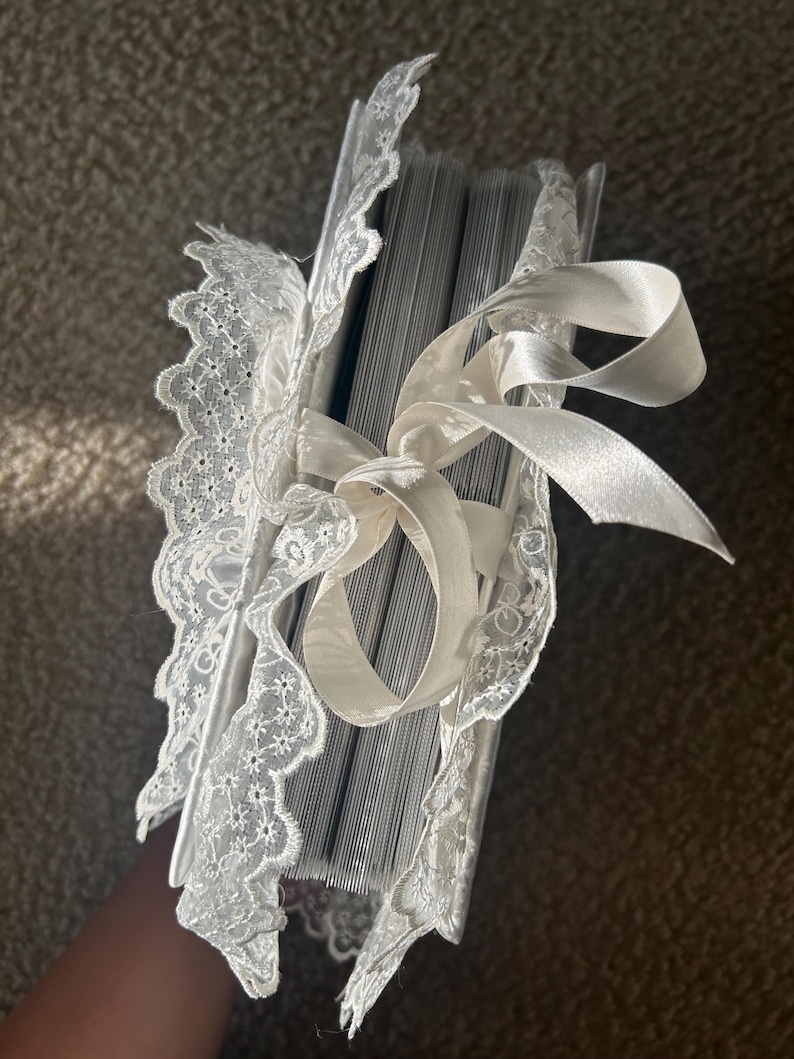 Customizable, Handmade Vintage Inspired Photo Album | Wedding Album with Lace bild 5