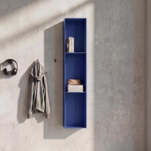 Metal Floating Shelf– Vertical Wall Storage | Tall Narrow Shelves, Custom Size/Color Available