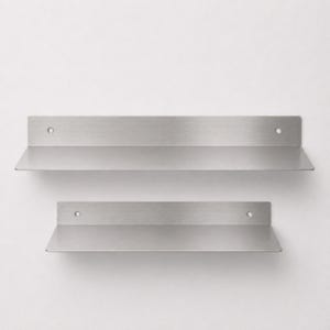 Stainless Steel Floating Shelf – Wall Mounted Shelf for Bathroom, Kitchen & Living Room, Universal Metal Storage Shelf