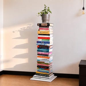 Estante Torre de Metal com Divisórias – Estante Vertical e Suporte para Plantas para Espaços Pequenos, Móvel de Chão Moderno