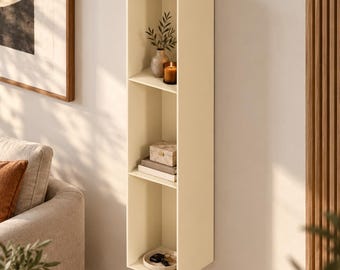 Tall Narrow Metal Shelf – Wall Mounted 3-Tier Storage for Entryway, Living Room & Office, Custom Color