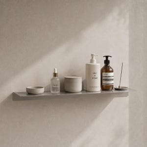 Stainless Steel Floating Shelf – Wall Mounted Shelf for Bathroom, Kitchen & Living Room, Universal Metal Storage Shelf
