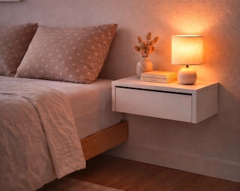 Modern Floating Nightstand, Wall Mounted Nightstand With Drawer, Bedside Shelf And Floating Nightstand for Bedroom