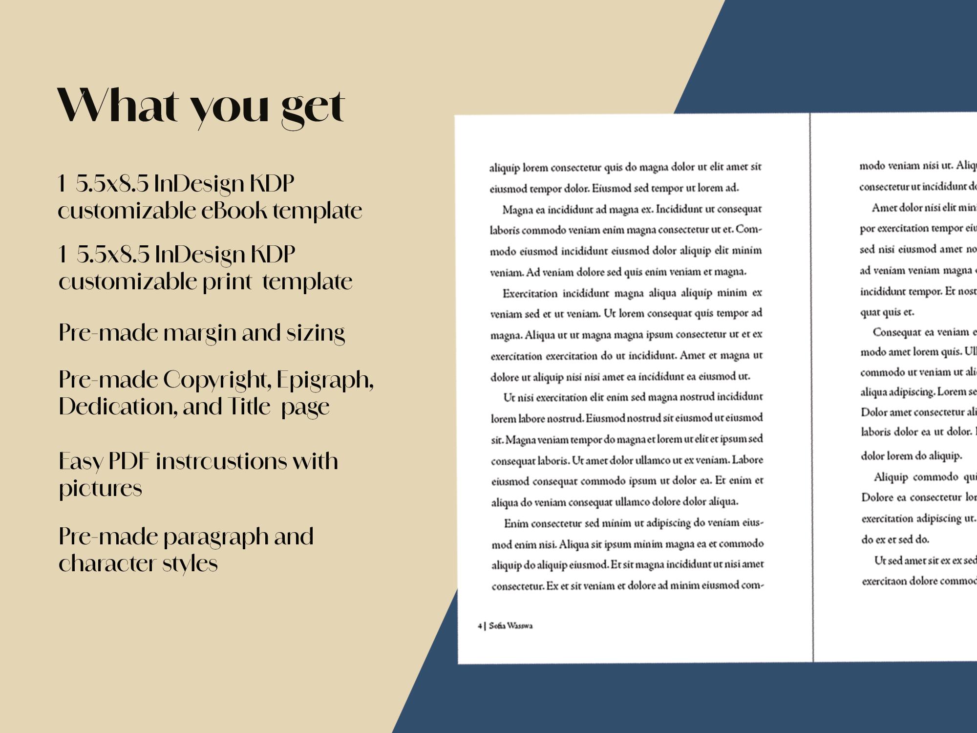 Customizable Book Interior Template 5.5x8.5 | Indesign Print & Ebook ...