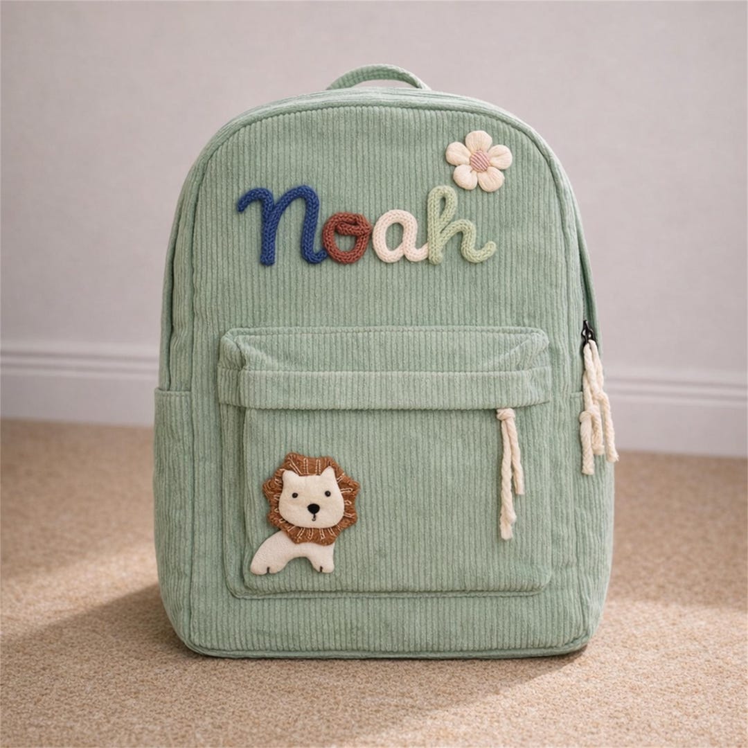 Personalized Corduroy Kids Custom Name School Bag Backpack Back to ...