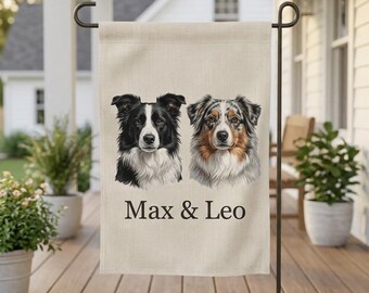 Custom Pet Garden Flag, Personalized Dog Mom Gift, Double Sided Garden Banner, Welcome Yard Sign with Photo, Pet Portrait House Flag