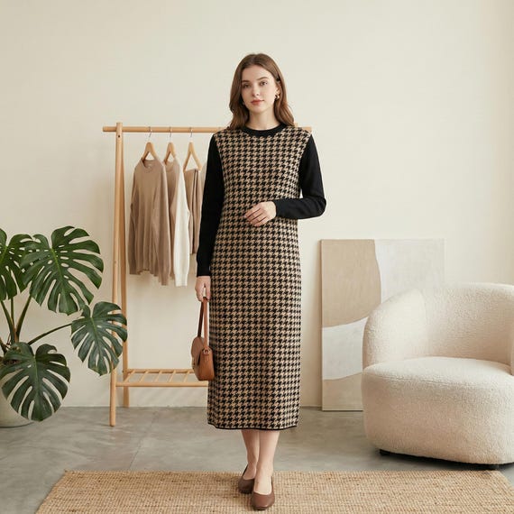 wool knit midi dress Knit Midi Sweater Dress
