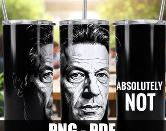 Envoltorio para vaso "Absolutamente no" de Imran Khan: diseño delgado de sublimación de 20 oz (descarga digital PNG)