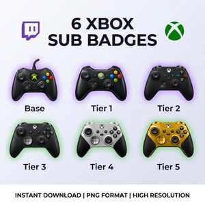 Xbox Controller Sub Badges for Twitch & Discord, Gamer Emotes Pack, Streamer Channel Points, Instant Download PNG, Kick Sub Badges