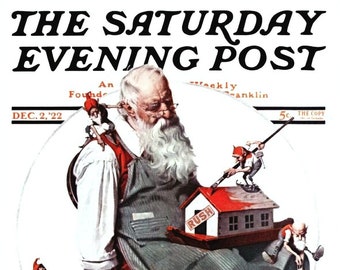 Saturday Evening Post Cover December 2 ,1922  Reproduction Giclee Print 11 x 14 Vintage
