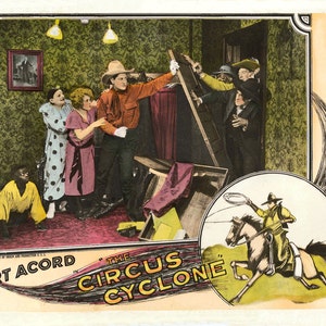 Zirkus Zyklon 1925 Zirkus leuchtenden Farben 11 x 17 Reproduktion Print Vintage