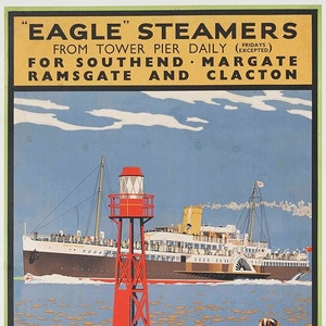 Eagle Steamers 1935 Ships Vintage Reproduction Travel Poster 11x17 Wall Hanging Art Print