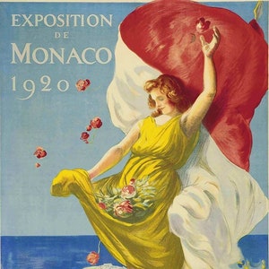 Monaco 1920 Reprodução Vintage Poster de viagem 11x17 Impressão artística para pendurar na parede