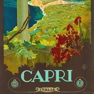 Capri Italy 1927 Vintage Reproduction Travel Poster 11x17 Wall Hanging Art Print