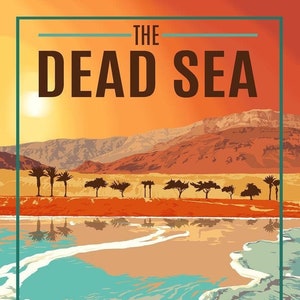 The Dead Sea Asia Vintage Reproduction Travel Poster 11x17 Wall Art Print Vacation Man Cave She Shed Airline Train