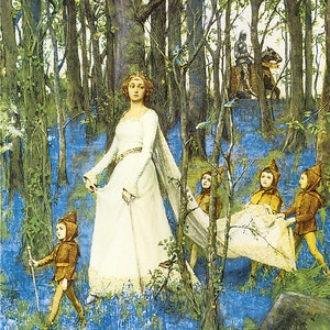 The Fairy Woods Henry Meynell Rheam 1903 Vintage Reproduction Print 11 x17