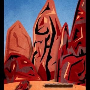 Red Rocks of Wadi Rum Vintage Reproduktion Reise Poster 11x17 Wandbehang Art Print Urlaub Man Höhle She Shed Airline Zug