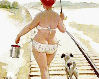 Duane Bryers Vintage Hilda Plus Size Girl 1950-70&#39;s  Reproduction Print DC-6