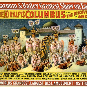 Barnum 1891 Bailey Zirkus leuchtenden Farben! 11 x 17 Reproduktion Print