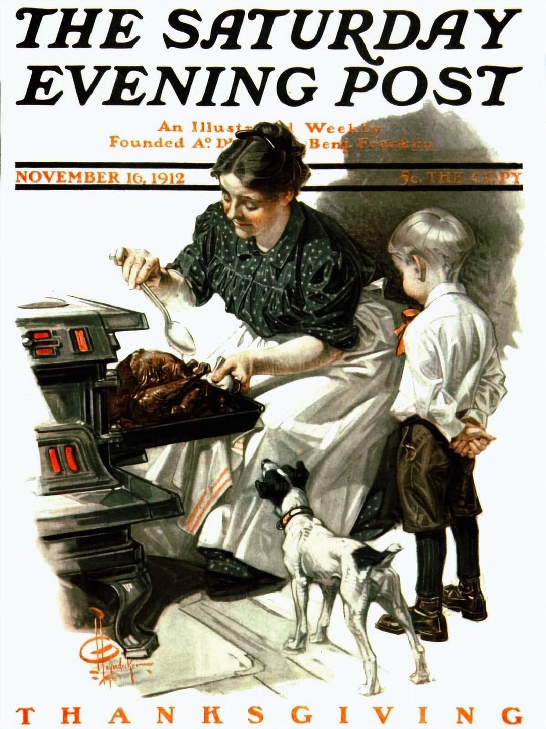 Saturday Evening Post January 16, 1912 Cover Reproduction Giclee
