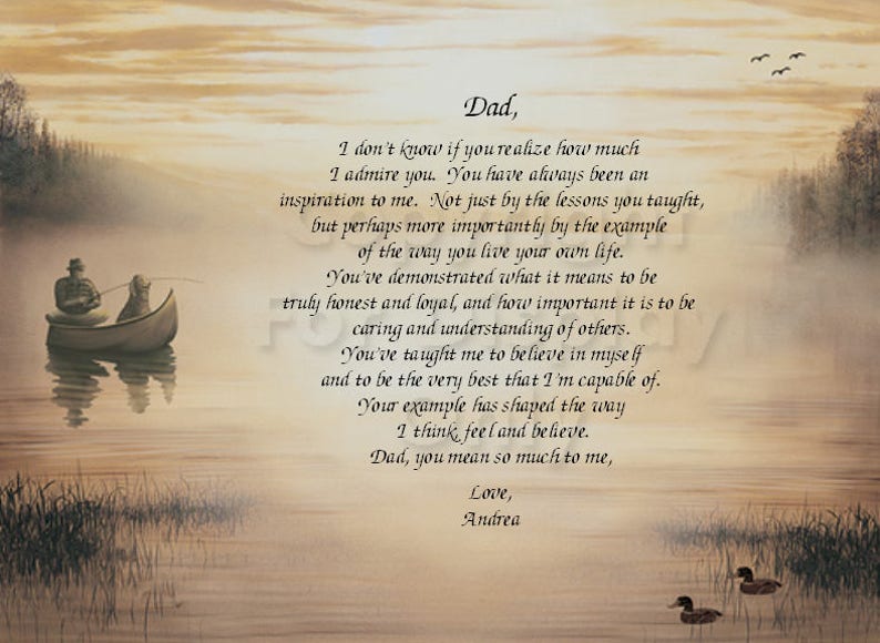 Father, Dad, You Mean so Much to Me... Sentimental Print Gift 1103 Etsy